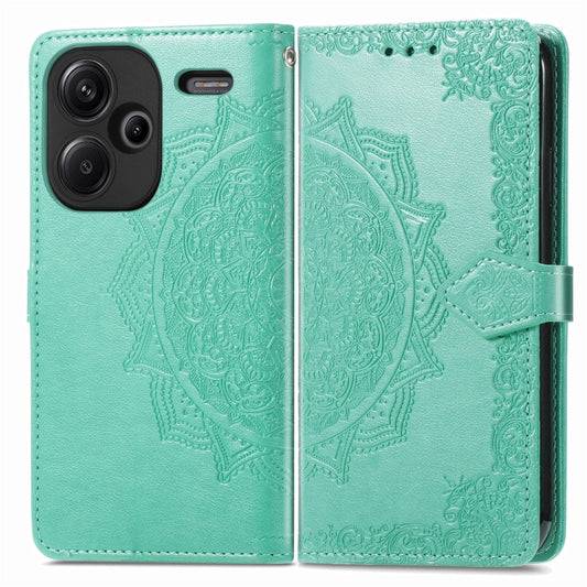 For Xiaomi Redmi Note 13 Pro+ Mandala Flower Embossed Leather Phone Case(Green) by buy2fix