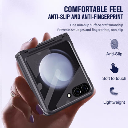 For Samsung Galaxy Z Flip5 5G Diamond Case-film Integral Hinge Shockproof Phone Case(Black) - Galaxy Z Flip5 Cases by buy2fix | Online Shopping UK | buy2fix