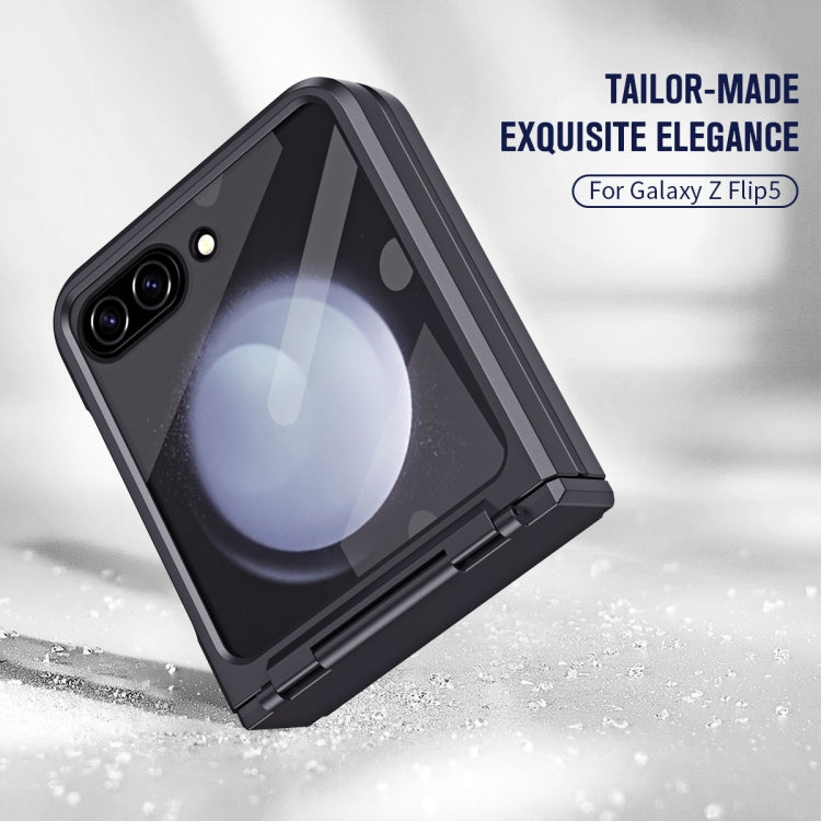 For Samsung Galaxy Z Flip5 5G Diamond Case-film Integral Hinge Shockproof Phone Case(Black) - Galaxy Z Flip5 Cases by buy2fix | Online Shopping UK | buy2fix