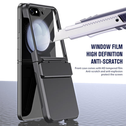 For Samsung Galaxy Z Flip5 5G Diamond Case-film Integral Hinge Shockproof Phone Case(Black) - Galaxy Z Flip5 Cases by buy2fix | Online Shopping UK | buy2fix