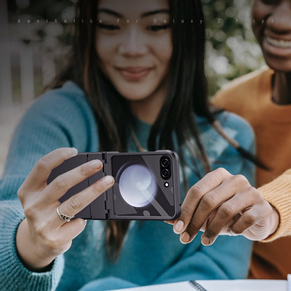 For Samsung Galaxy Z Flip5 5G Diamond Case-film Integral Hinge Shockproof Phone Case(Black) - Galaxy Z Flip5 Cases by buy2fix | Online Shopping UK | buy2fix