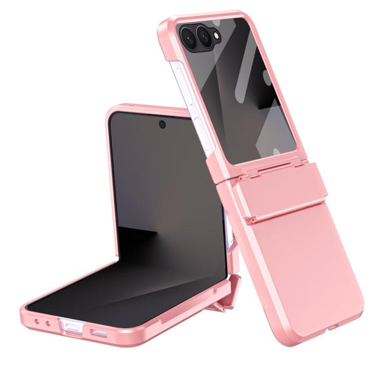 For Galaxy Z Flip8 5G Diamond Case-film Integral Hinge Shockproof Phone Case(Pink)