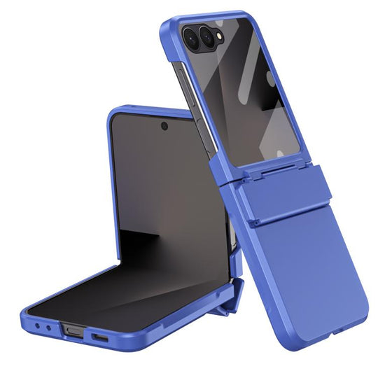 For Galaxy Z Flip8 5G Diamond Case-film Integral Hinge Shockproof Phone Case(Blue)