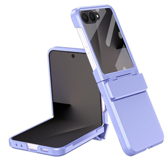 For Galaxy Z Flip8 5G Diamond Case-film Integral Hinge Shockproof Phone Case(Violet)