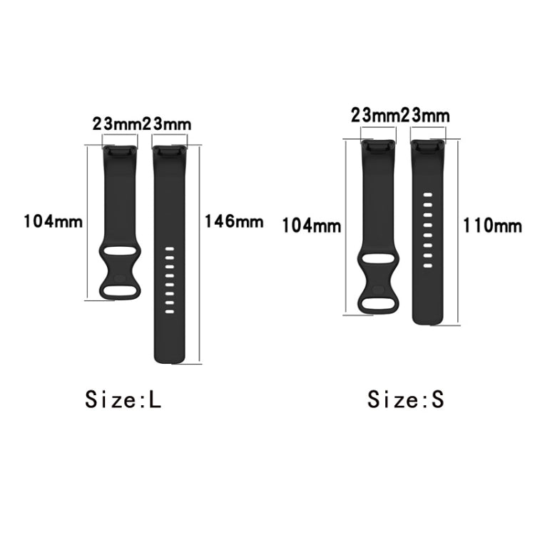 For Fitbit Charge 6 Solid Color Butterfly Buckle Silicone Watch Band, Size:L Size(Black) - Watch Bands by buy2fix | Online Shopping UK | buy2fix