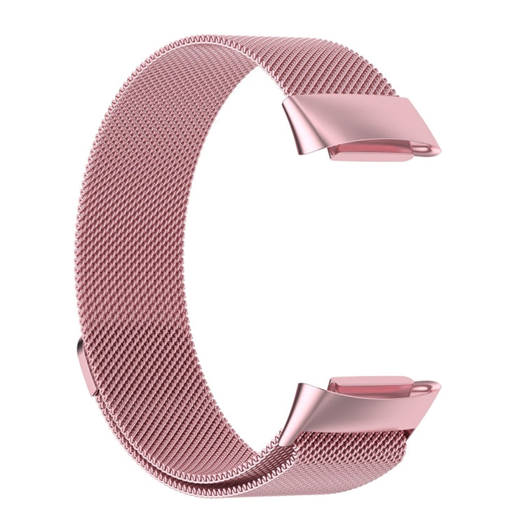 For Fitbit Charge 6 Milan Magnetic Metal Steel Mesh Watch Band(Pink) - Watch Bands by buy2fix | Online Shopping UK | buy2fix