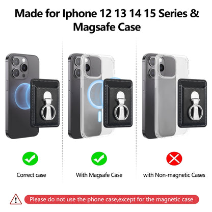 Magsafe Folding Ring Phone Card Bag Case for iPhone 15 / iPhone 14 / iPhone 13(Black) - Adhesive Card Holders by buy2fix | Online Shopping UK | buy2fix