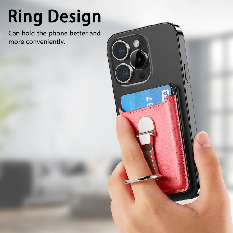 Magsafe Folding Ring Phone Card Bag Case for iPhone 15 / iPhone 14 / iPhone 13(Orange) - Adhesive Card Holders by buy2fix | Online Shopping UK | buy2fix