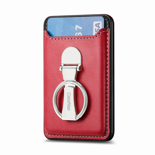 Magsafe Folding Ring Phone Card Bag Case for iPhone 15 / iPhone 14 / iPhone 13(Red) - Adhesive Card Holders by buy2fix | Online Shopping UK | buy2fix