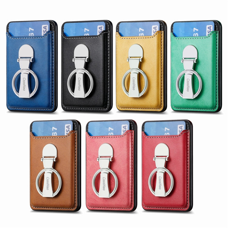 Magsafe Folding Ring Phone Card Bag Case for iPhone 15 / iPhone 14 / iPhone 13(Red) - Adhesive Card Holders by buy2fix | Online Shopping UK | buy2fix