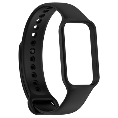 For Xiaomi Mi Band 8 Active Solid Color Integrated Silicone Watch Band(Black) - Watch Bands by buy2fix | Online Shopping UK | buy2fix