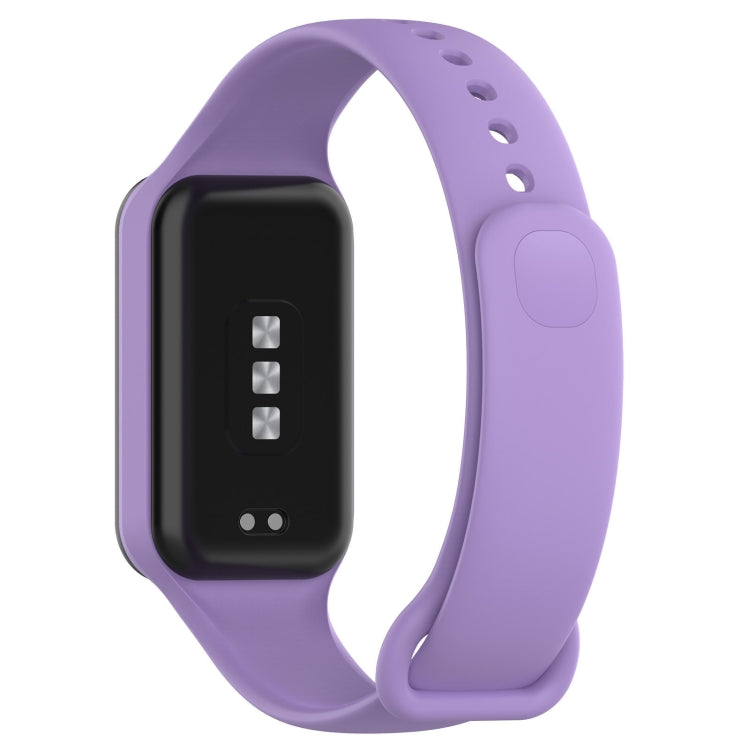 For Xiaomi Mi Band 8 Active Solid Color Integrated Silicone Watch Band(Purple) - Watch Bands by buy2fix | Online Shopping UK | buy2fix