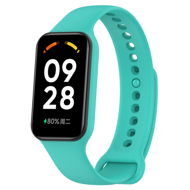 For Xiaomi Mi Band 8 Active Solid Color Integrated Silicone Watch Band(Teal Green) - Watch Bands by buy2fix | Online Shopping UK | buy2fix
