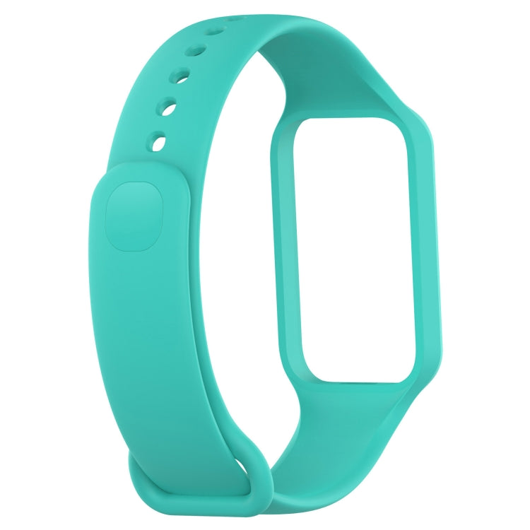 For Xiaomi Mi Band 8 Active Solid Color Integrated Silicone Watch Band(Teal Green) - Watch Bands by buy2fix | Online Shopping UK | buy2fix