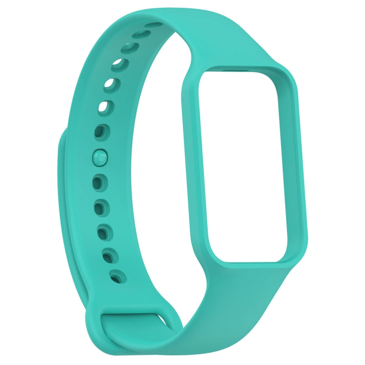 For Xiaomi Mi Band 8 Active Solid Color Integrated Silicone Watch Band(Teal Green) - Watch Bands by buy2fix | Online Shopping UK | buy2fix
