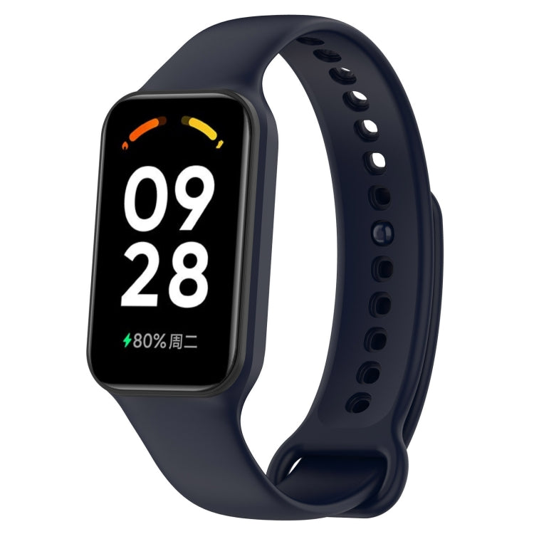 For Xiaomi Mi Band 8 Active Solid Color Integrated Silicone Watch Band(Dark Blue) - Watch Bands by buy2fix | Online Shopping UK | buy2fix