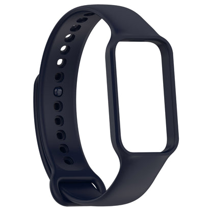 For Xiaomi Mi Band 8 Active Solid Color Integrated Silicone Watch Band(Dark Blue) - Watch Bands by buy2fix | Online Shopping UK | buy2fix