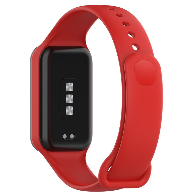 For Xiaomi Mi Band 8 Active Solid Color Integrated Silicone Watch Band(Red) - Watch Bands by buy2fix | Online Shopping UK | buy2fix