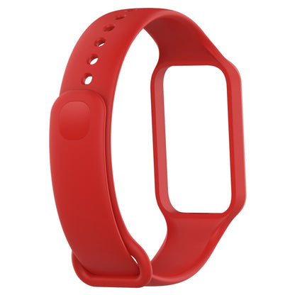 For Xiaomi Mi Band 8 Active Solid Color Integrated Silicone Watch Band(Red) - Watch Bands by buy2fix | Online Shopping UK | buy2fix