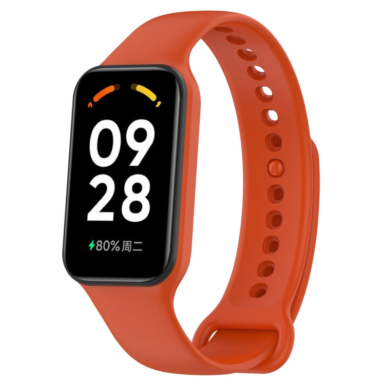 For Xiaomi Mi Band 8 Active Solid Color Integrated Silicone Watch Band(Orange) - Watch Bands by buy2fix | Online Shopping UK | buy2fix