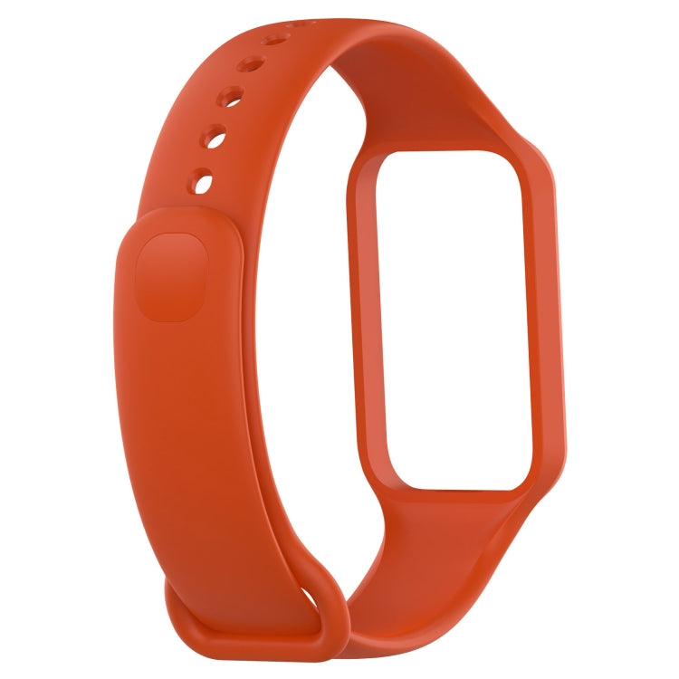 For Xiaomi Mi Band 8 Active Solid Color Integrated Silicone Watch Band(Orange) - Watch Bands by buy2fix | Online Shopping UK | buy2fix
