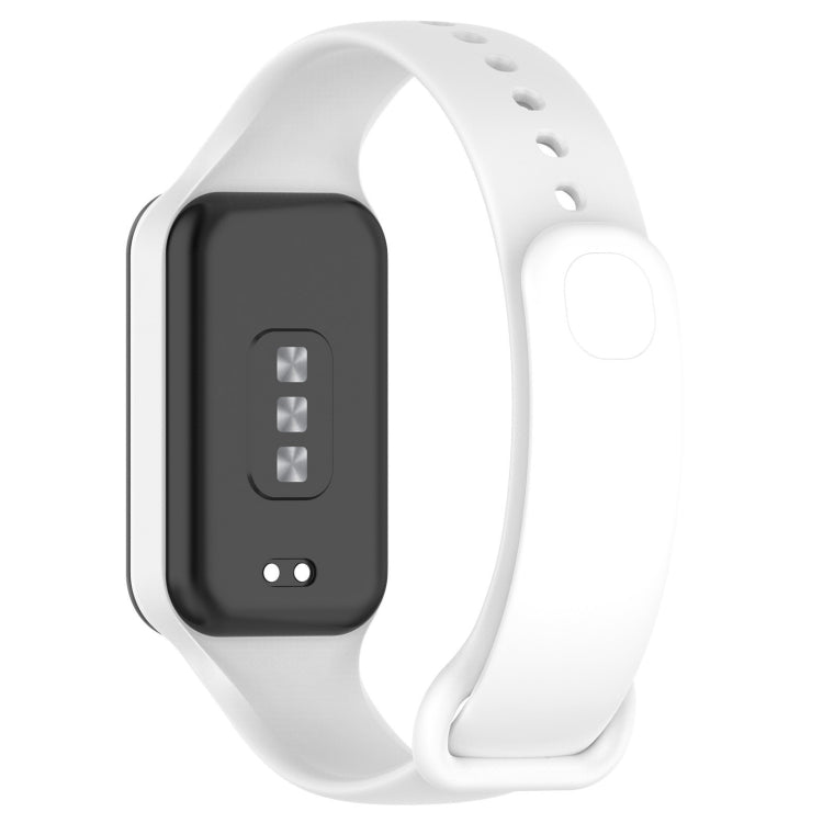 For Xiaomi Mi Band 8 Active Solid Color Integrated Silicone Watch Band(White) - Watch Bands by buy2fix | Online Shopping UK | buy2fix