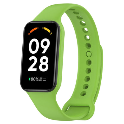 For Xiaomi Mi Band 8 Active Solid Color Integrated Silicone Watch Band(Green) - Watch Bands by buy2fix | Online Shopping UK | buy2fix