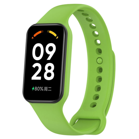 For Xiaomi Mi Band 8 Active Solid Color Integrated Silicone Watch Band(Green) - Watch Bands by buy2fix | Online Shopping UK | buy2fix