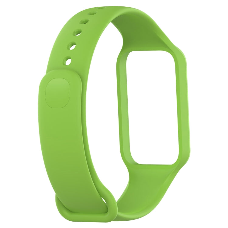 For Xiaomi Mi Band 8 Active Solid Color Integrated Silicone Watch Band(Green) - Watch Bands by buy2fix | Online Shopping UK | buy2fix
