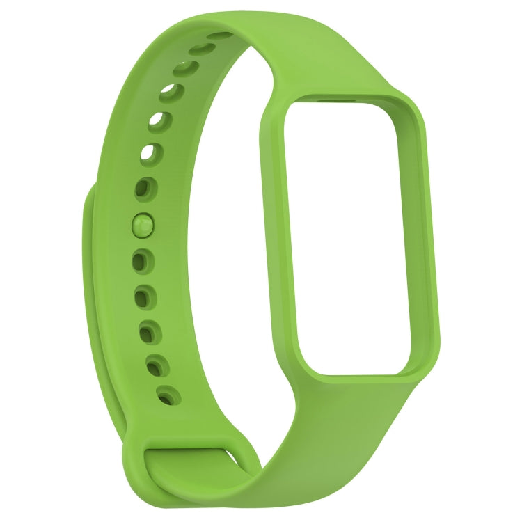 For Xiaomi Mi Band 8 Active Solid Color Integrated Silicone Watch Band(Green) - Watch Bands by buy2fix | Online Shopping UK | buy2fix