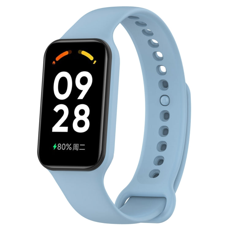 For Xiaomi Mi Band 8 Active Solid Color Integrated Silicone Watch Band(Light Blue) - Watch Bands by buy2fix | Online Shopping UK | buy2fix