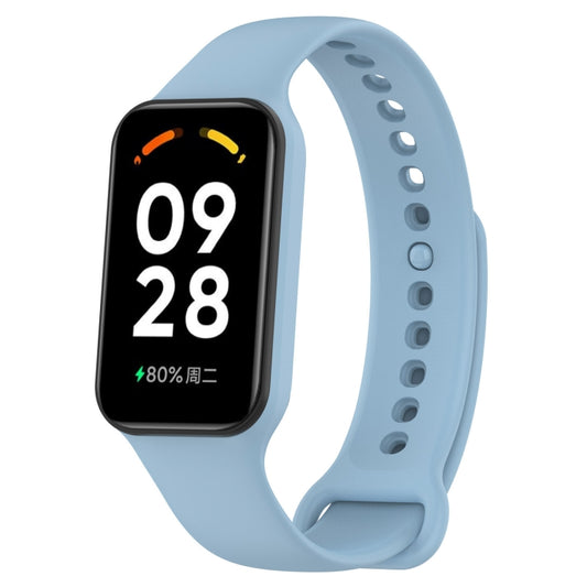 For Xiaomi Mi Band 8 Active Solid Color Integrated Silicone Watch Band(Light Blue) - Watch Bands by buy2fix | Online Shopping UK | buy2fix