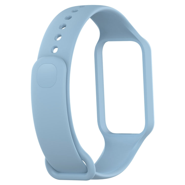 For Xiaomi Mi Band 8 Active Solid Color Integrated Silicone Watch Band(Light Blue) - Watch Bands by buy2fix | Online Shopping UK | buy2fix