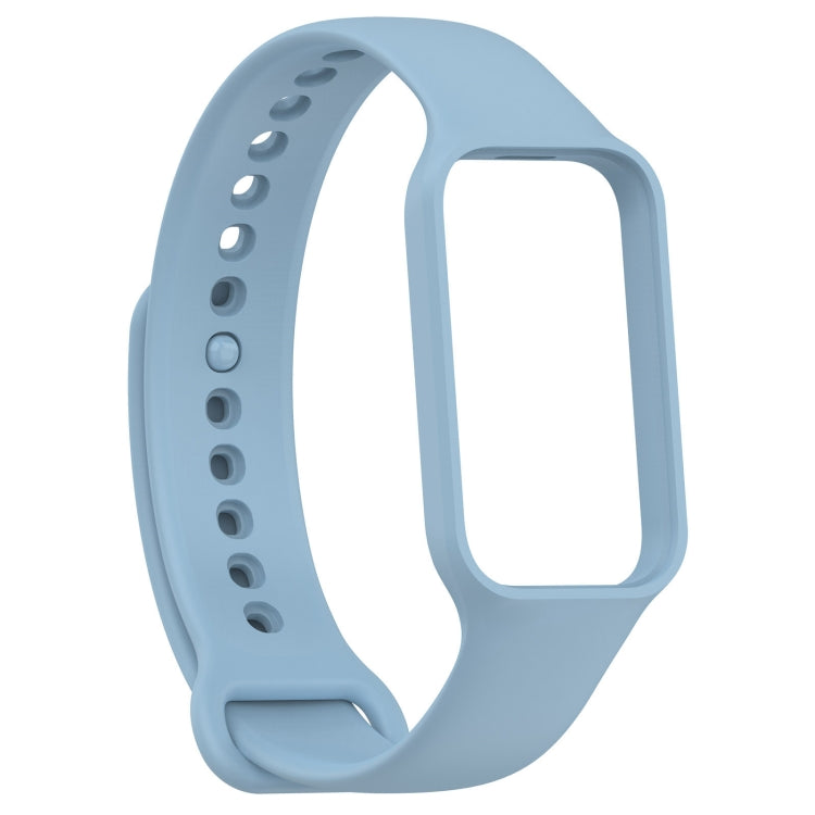 For Xiaomi Mi Band 8 Active Solid Color Integrated Silicone Watch Band(Light Blue) - Watch Bands by buy2fix | Online Shopping UK | buy2fix