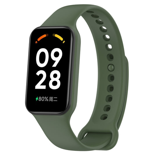For Xiaomi Mi Band 8 Active Solid Color Integrated Silicone Watch Band(Army Green) - Watch Bands by buy2fix | Online Shopping UK | buy2fix