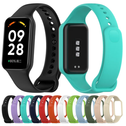 For Xiaomi Mi Band 8 Active Solid Color Integrated Silicone Watch Band(Black) - Watch Bands by buy2fix | Online Shopping UK | buy2fix