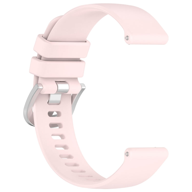 For Garmin Vivoactive 5 Liquid Glossy Silver Buckle Silicone Watch Band(Pink) - Watch Bands by buy2fix | Online Shopping UK | buy2fix