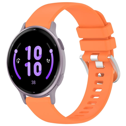 For Garmin Active5 Liquid Glossy Silver Buckle Silicone Watch Band(Orange) - Watch Bands by buy2fix | Online Shopping UK | buy2fix