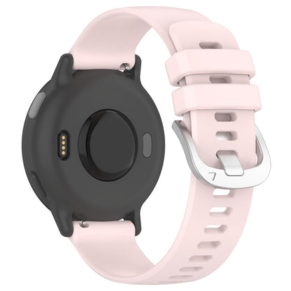 For Garmin Active5 Liquid Glossy Silver Buckle Silicone Watch Band(Pink) - Watch Bands by buy2fix | Online Shopping UK | buy2fix