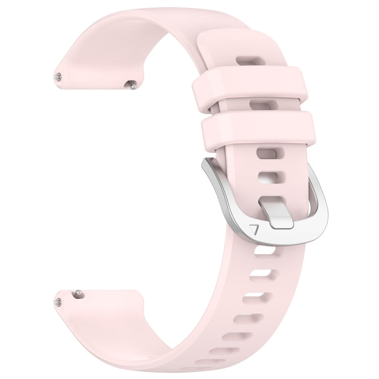 For Garmin Active5 Liquid Glossy Silver Buckle Silicone Watch Band(Pink) - Watch Bands by buy2fix | Online Shopping UK | buy2fix