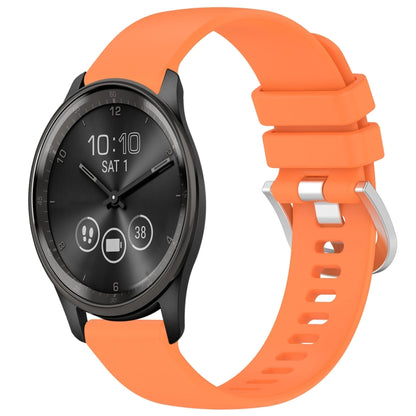 For Garmin VivoMove Trend Liquid Glossy Silver Buckle Silicone Watch Band(Orange) - Watch Bands by buy2fix | Online Shopping UK | buy2fix