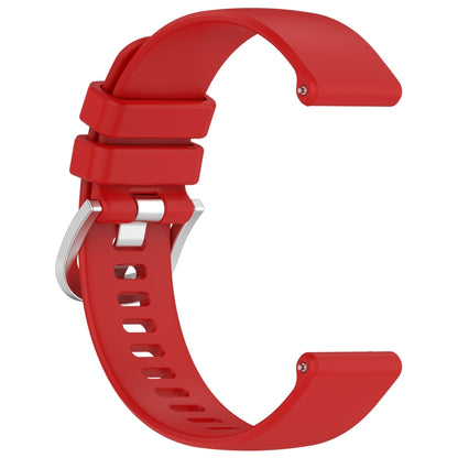 For Garmin VivoMove Trend Liquid Glossy Silver Buckle Silicone Watch Band(Red) - Watch Bands by buy2fix | Online Shopping UK | buy2fix