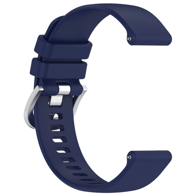 For Garmin Venu SQ2 Liquid Glossy Silver Buckle Silicone Watch Band(Dark Blue) - Watch Bands by buy2fix | Online Shopping UK | buy2fix