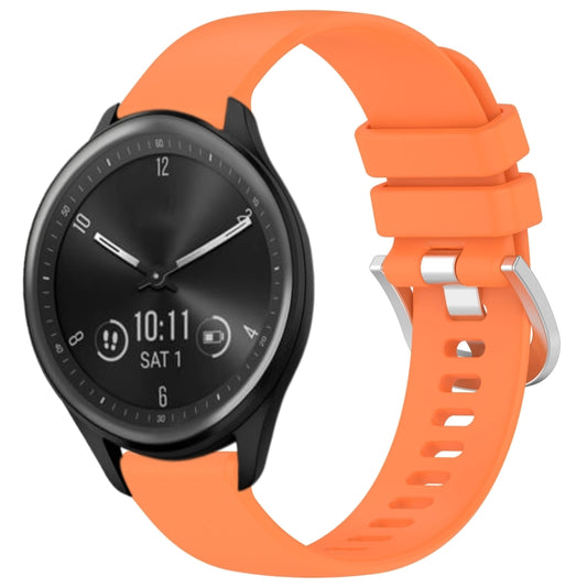 For Garmin Vivomove Sport Liquid Glossy Silver Buckle Silicone Watch Band(Orange) - Watch Bands by buy2fix | Online Shopping UK | buy2fix