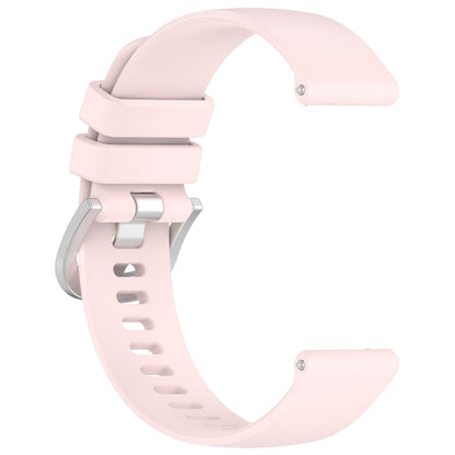 For Garmin Vivomove Sport Liquid Glossy Silver Buckle Silicone Watch Band(Pink) - Watch Bands by buy2fix | Online Shopping UK | buy2fix