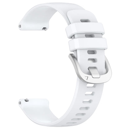 For Garmin Forerunner 158 / 55 Liquid Glossy Silver Buckle Silicone Watch Band(White) - Watch Bands by buy2fix | Online Shopping UK | buy2fix