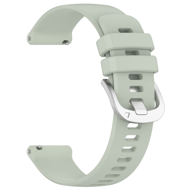 For Garmin VivoMove Style / Vivomove Liquid Glossy Silver Buckle Silicone Watch Band(Green) - Watch Bands by buy2fix | Online Shopping UK | buy2fix