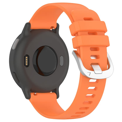 For Garmin Forerunner245 / 245 Music Liquid Glossy Silver Buckle Silicone Watch Band(Orange) - Watch Bands by buy2fix | Online Shopping UK | buy2fix