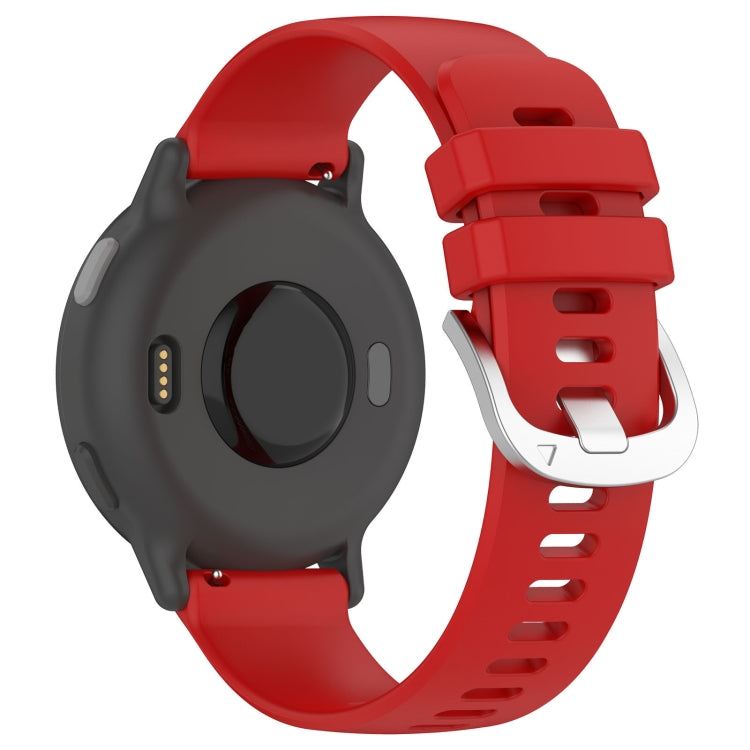 For Garmin Forerunner 645 / 645 Music Liquid Glossy Silver Buckle Silicone Watch Band(Red) by buy2fix