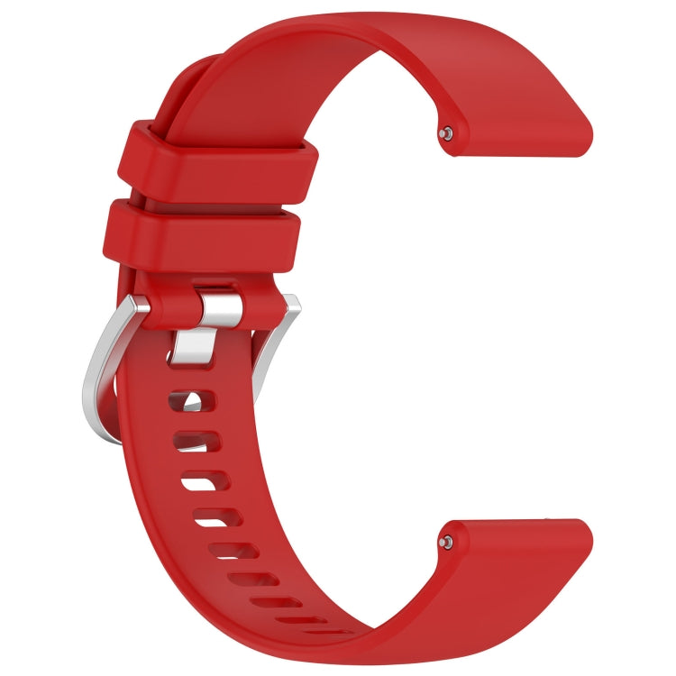 For Garmin Forerunner 645 / 645 Music Liquid Glossy Silver Buckle Silicone Watch Band(Red) by buy2fix